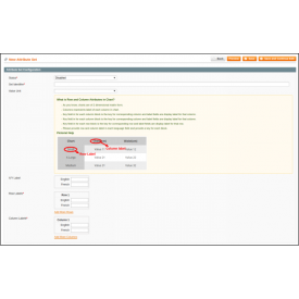 Tabella delle taglie del prodotto - Magento 