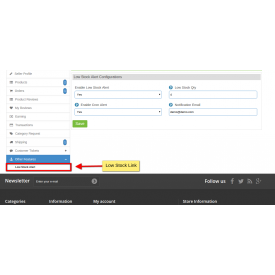 Marketplace Low Stock Alert Addon - Prestashop Addons